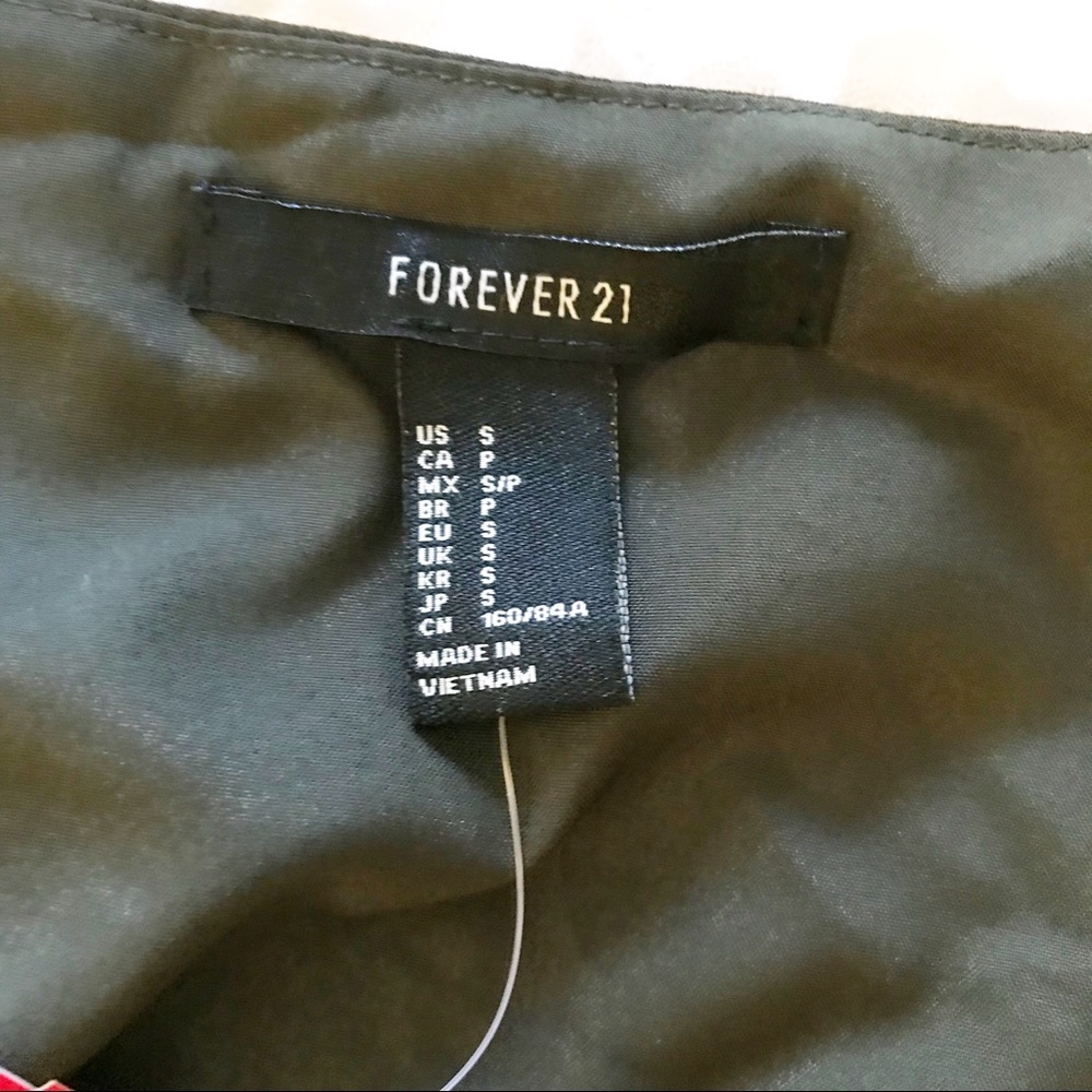 NWT Olive Green Mini Dress, F21 - Picture 5 of 6